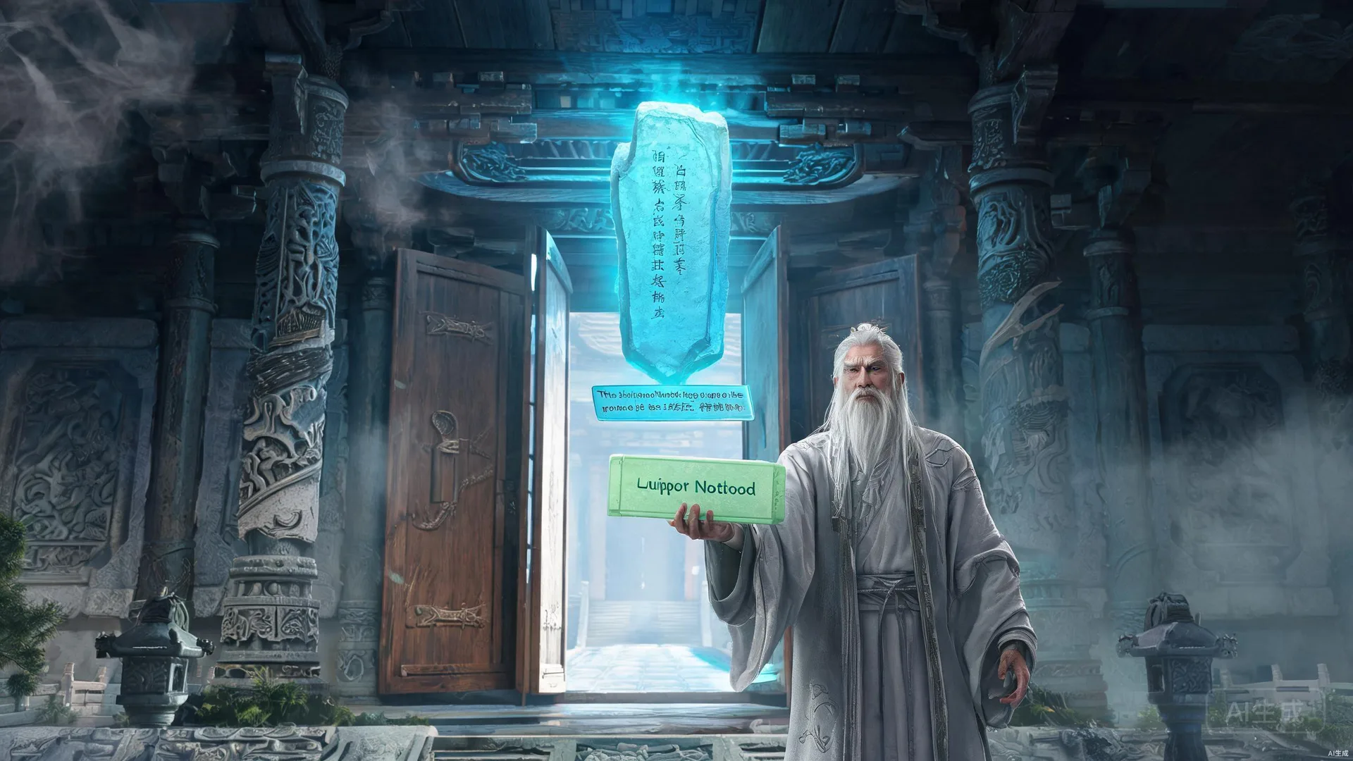 炼器殿内悬着发光石板，底座刻着代码即法器算力即灵力，贝叶斯先师递来玉简